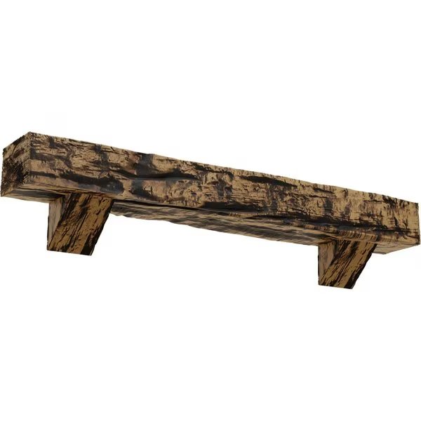Riverwood Faux Wood Fireplace ManteL w/Breckinridge Corbels, NaturaL Golden Oak, 8
